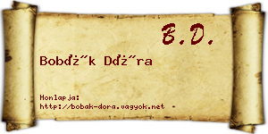 Bobák Dóra névjegykártya